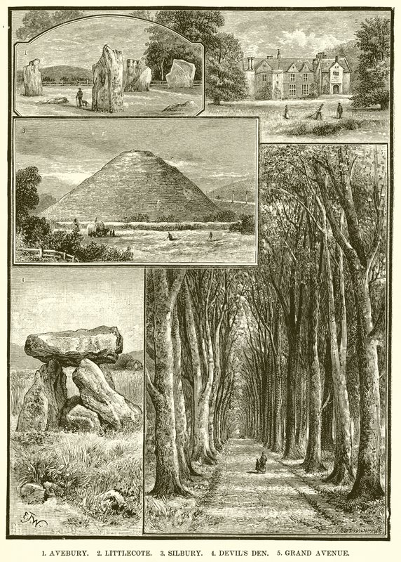 1. Avebury. 2. Littlecote. 3. Silbury. 4. Devil