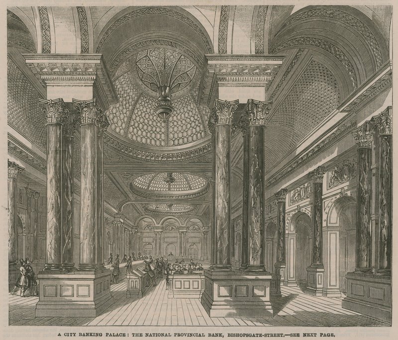 A City Banking Palace by English School