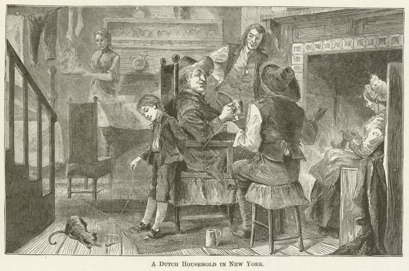 A Dutch Household in New York by English School
