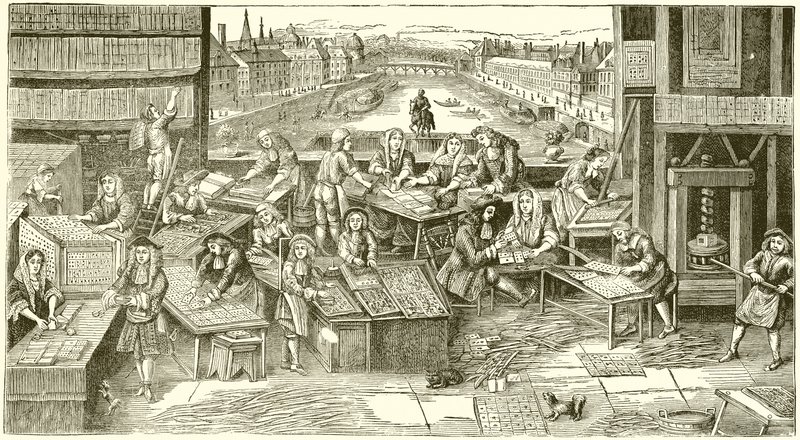 A French Playing Card Factory in the Time of Louis XIV by English School