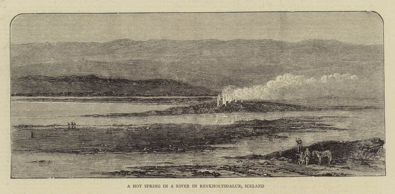 A Hot Spring in a River in Reykholtsdalur, Iceland by English School