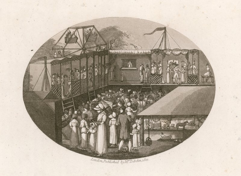 A London fair possibly in Camberwell by English School