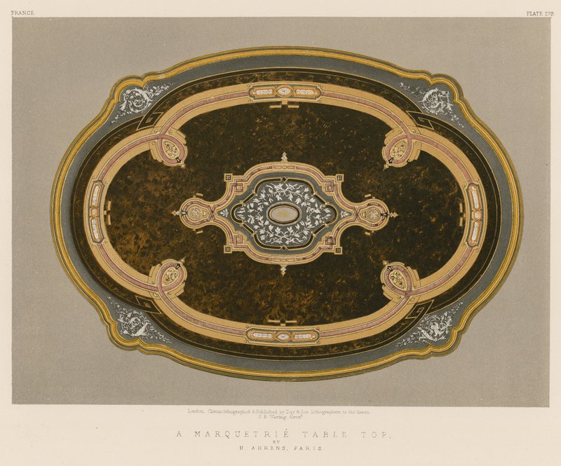 A Marquetrie Table Top by English School