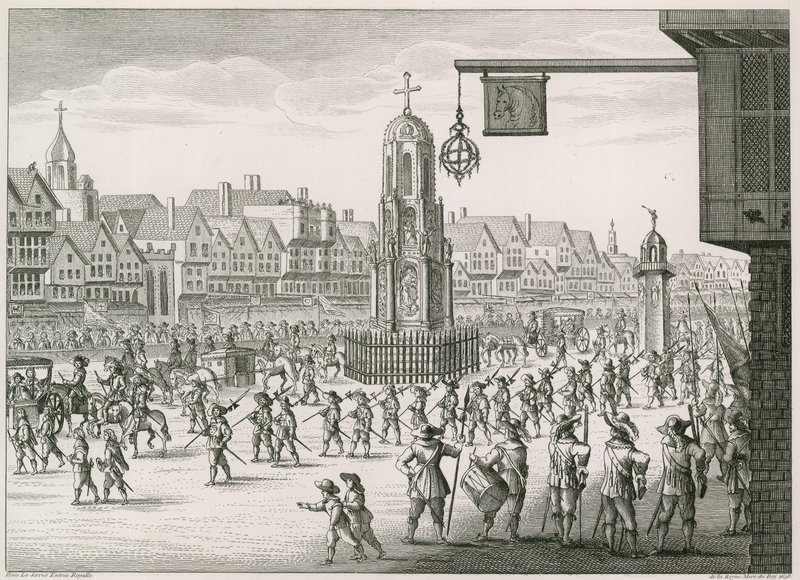 A North East view of Cheapside with The Cross and Conduit by English School