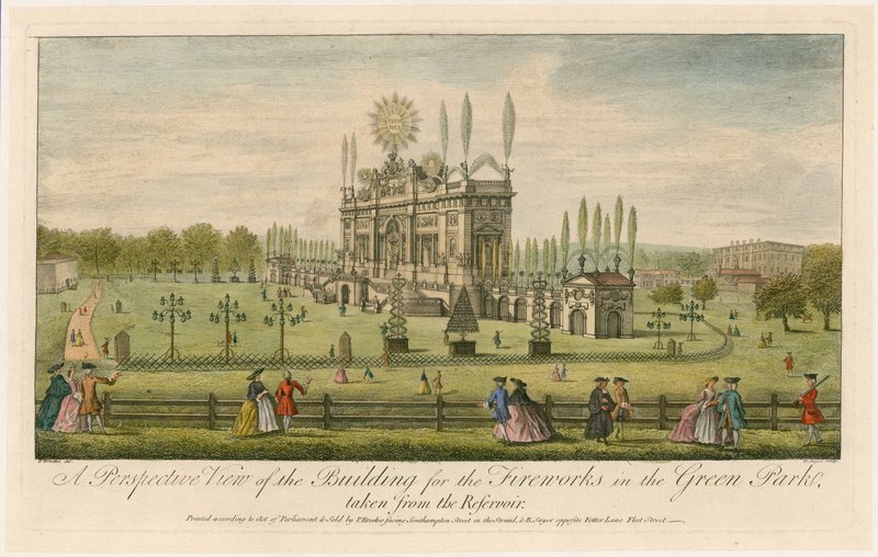A Perspective View of the Building for the Fireworks in the Green Park by English School