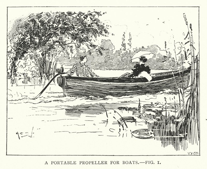 A Portable Propeller for Boats by English School