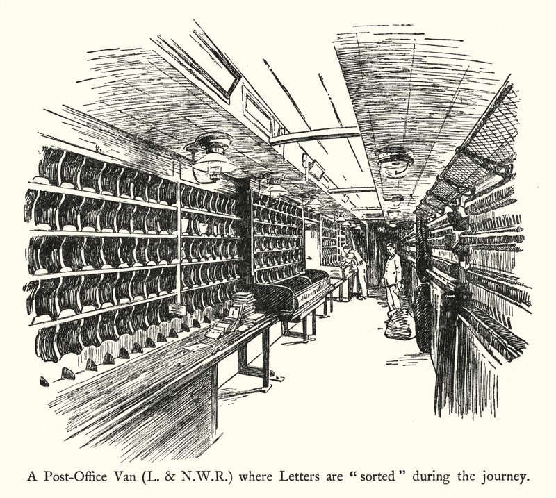 A Post-Office Van, L and NWR, where Letters are sorted during the journey by English School