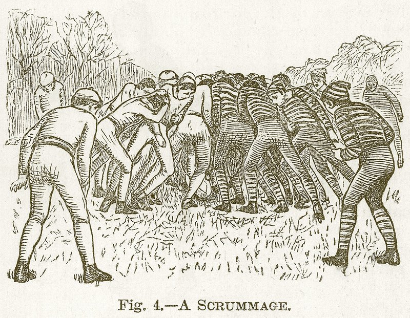 A Scrummage, illustration for Cassells Book of Sports and Pastimes by English School