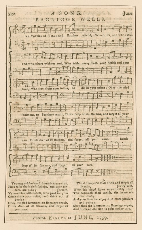 A Song: Bagnigge Wells, London; music by English School