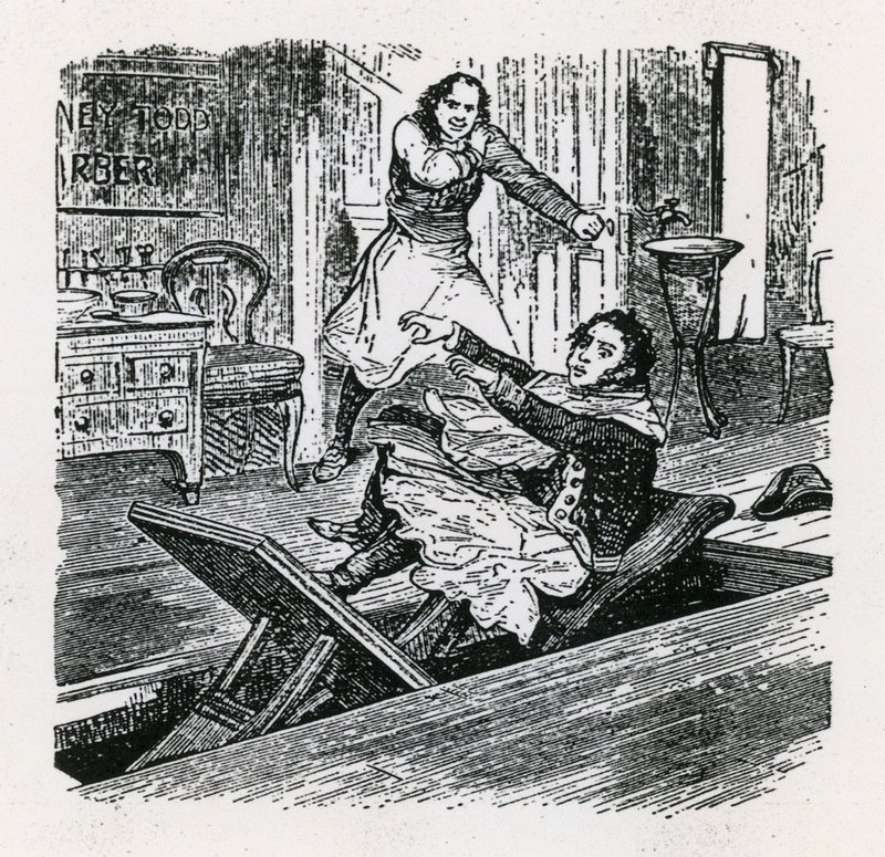 A String of Pearls or The Friend of Fleet Street (1847), Britannia, Hoxton. Sweeney Todd by English School