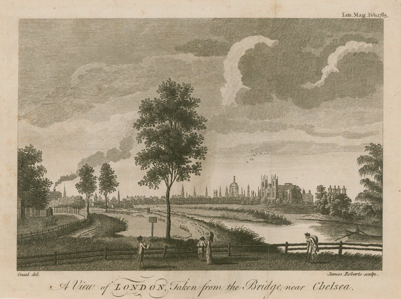 A View of London Taken from the Bridge Near Chelsea by English School