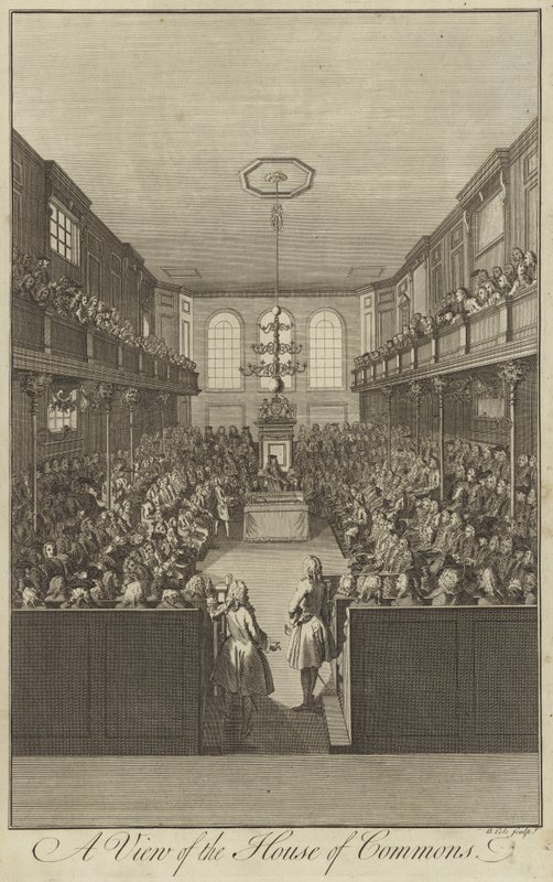 A View of the House of Commons, Westminster by English School