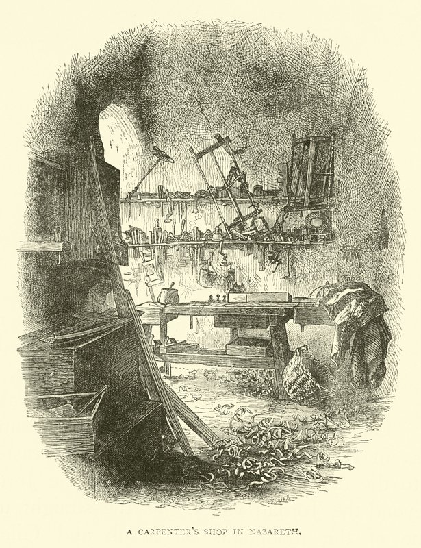 A carpenters shop in Nazareth by English School