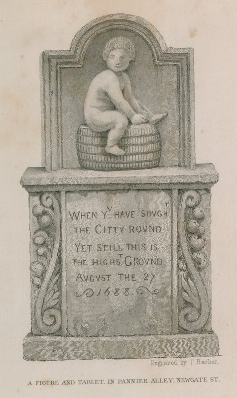 A Figure and Tablet in Pannier Alley, Newgate Street by English School