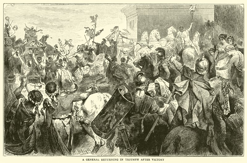 A general returning in Triumph after victory by English School