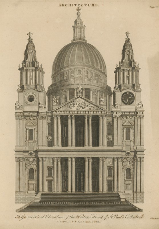 A Geometrical Elevation of the Western Front of St Paul