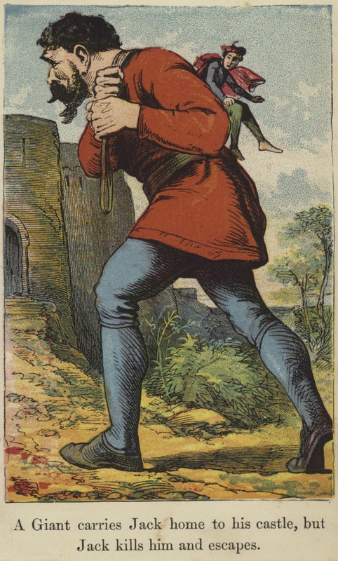 A Giant Carries Jack Home to His Castle by English School