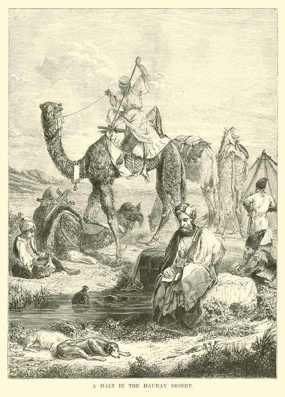 A Halt in the Hauran Desert by English School