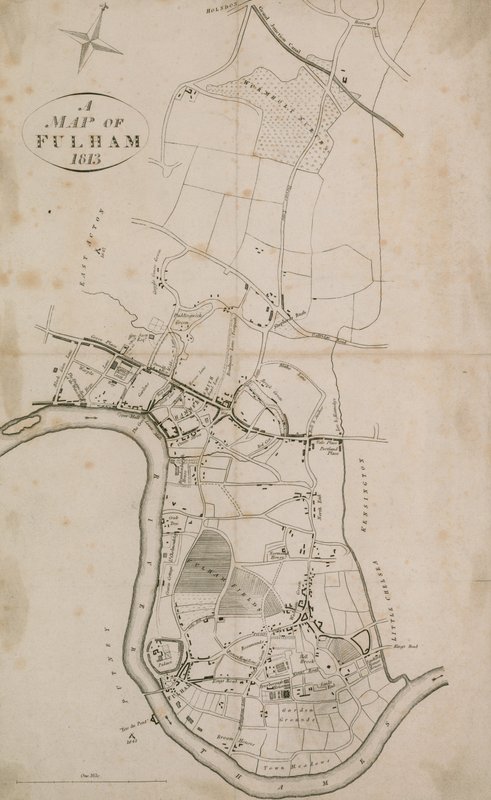 A Map of Fulham, London, 1813 by English School