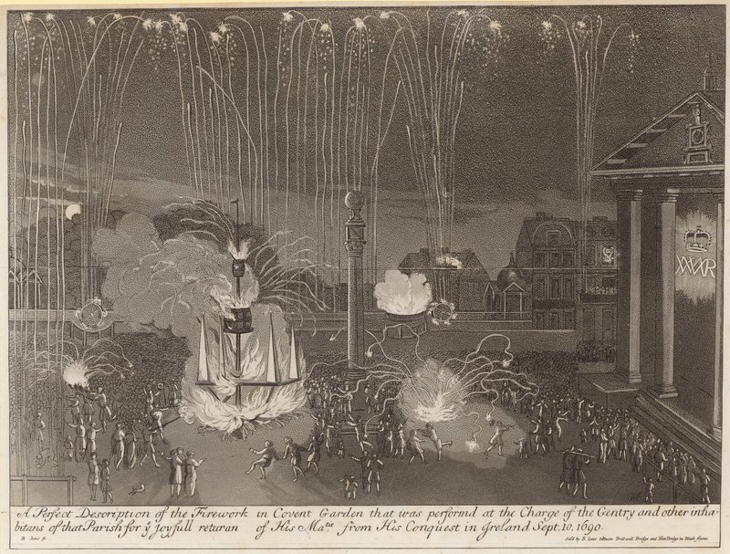 A perfect description of the fireworks in Covent Garden by English School