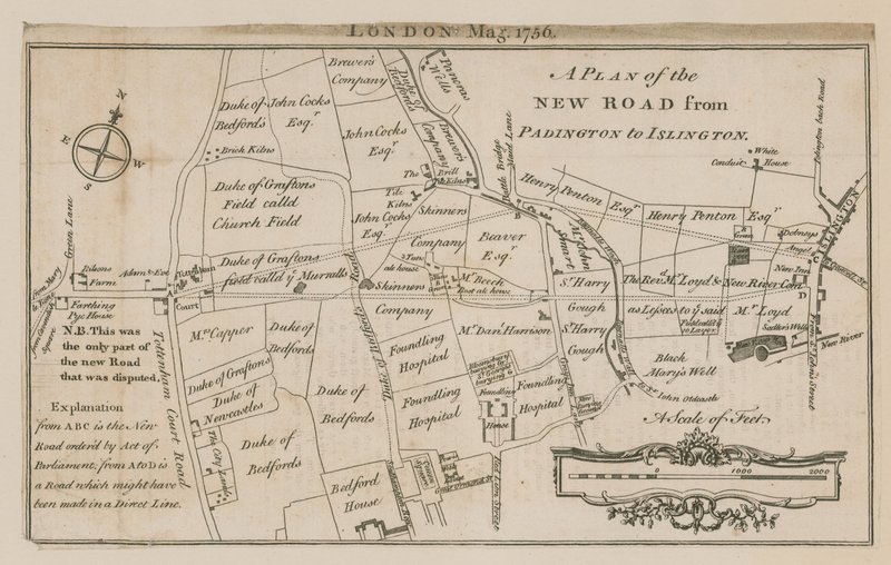 A plan of the new road from Paddington to Islington by English School