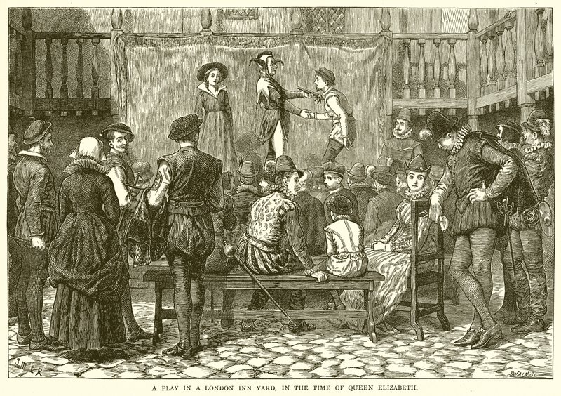 A Play in a London Inn Yard, in the Time of Queen Elizabeth by English School