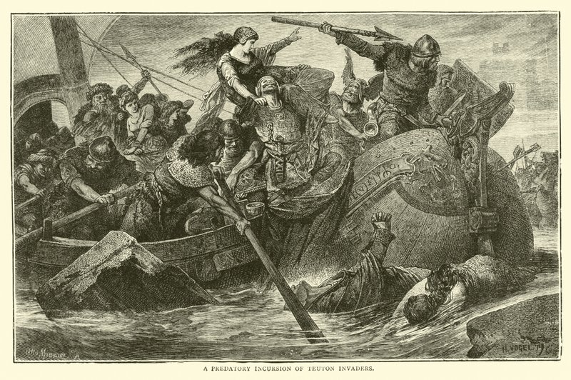 A predatory incursion of Teuton invaders by English School