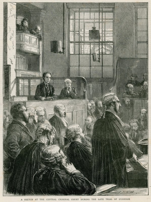 A Sketch at the Central Criminal Court During the Late Trial of O
