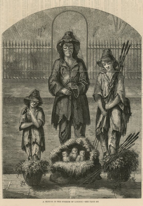 A Sketch in the Streets of London by English School