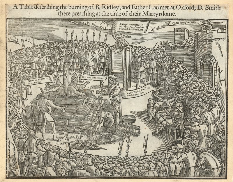 A Table Describing the Burning of Bishop Ridley and Father Latimer at Oxford by English School