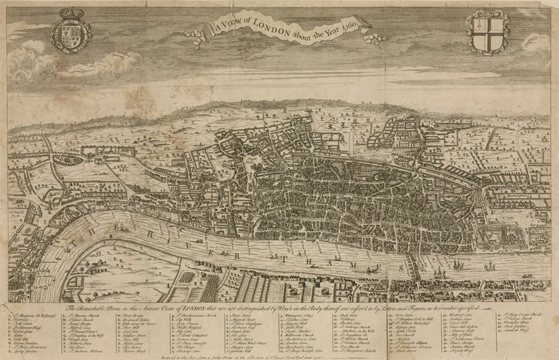 A view of London about the year 1560 by English School