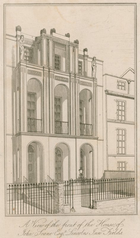 A view of the front of the house of John Soane Esq, Lincoln