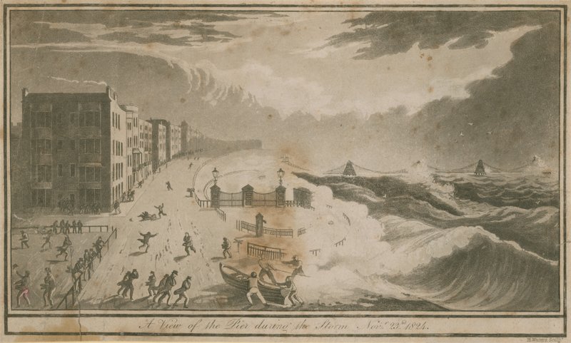 A View of the Pier During the Storm in Brighton by English School