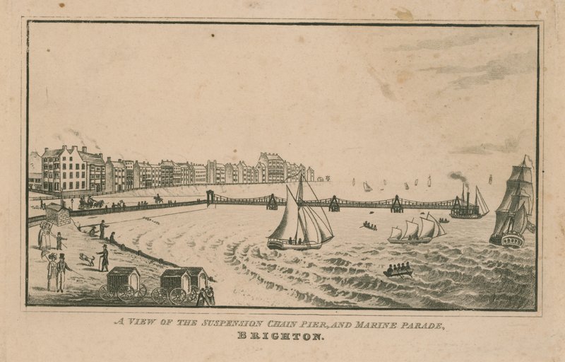 A View of the Suspension Chain Pier and Marine Parade by English School