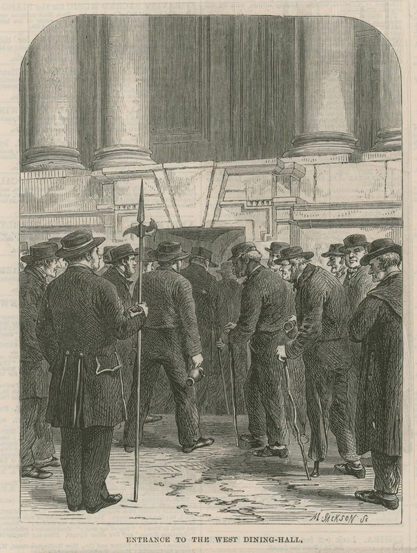 A Visit to Greenwich Hospital: Entrance to the West Dining Hall by English School