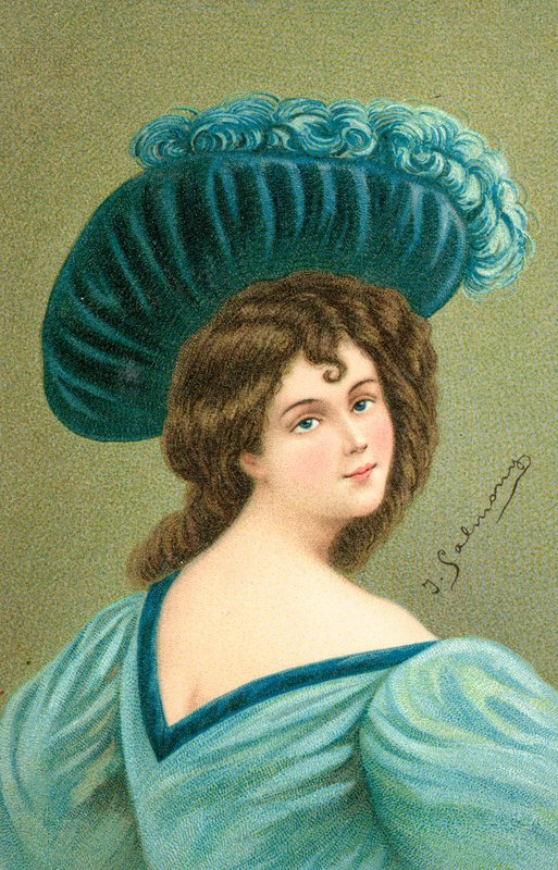 A well-dressed young woman by English School