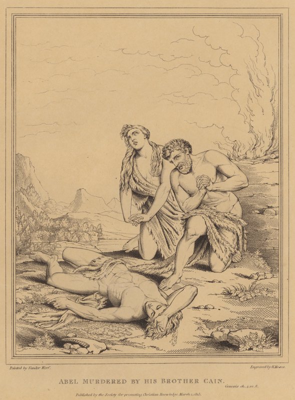 Abel murdered by his Brother Cain, Genesis by English School