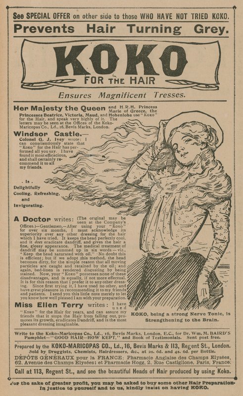 Advert for Koko for the Hair by English School