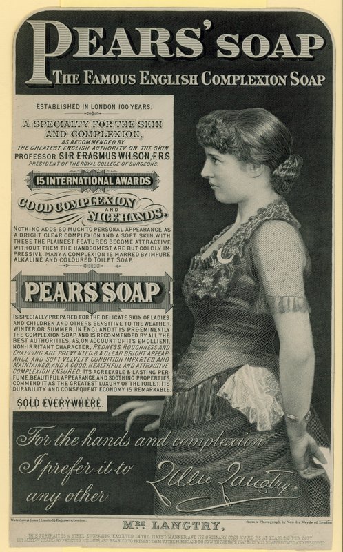 Advert for Pears Soap featuring Lillie Langtry by English School