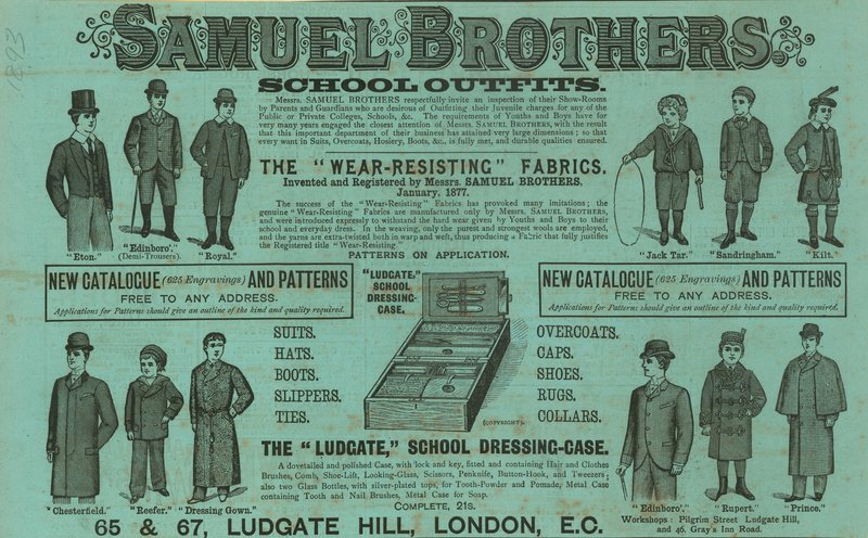 Advert for Samuel Brothers, Ludgate Hill, London by English School