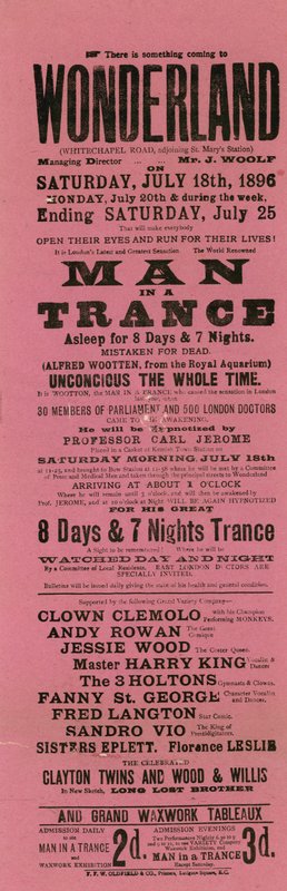 Advert for Wonderland, Whitechapel Road, London by English School