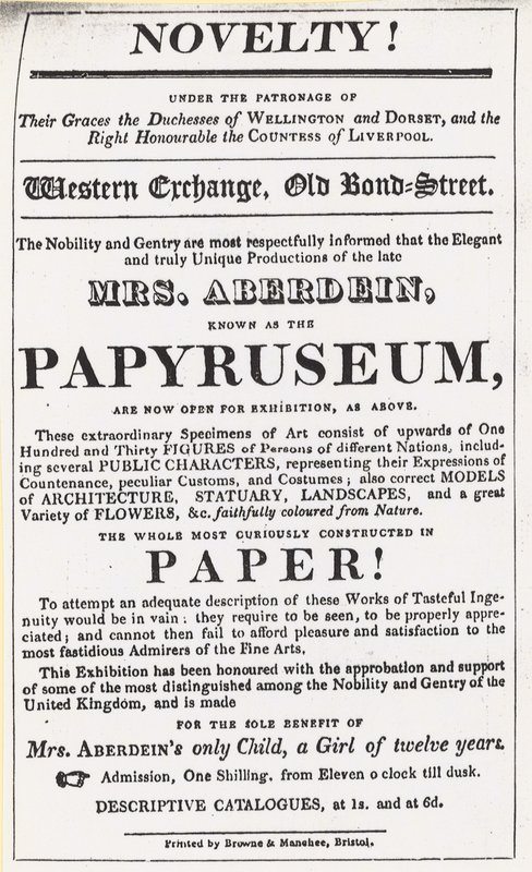 Advert for an Exhibition of the Papyruseum by English School