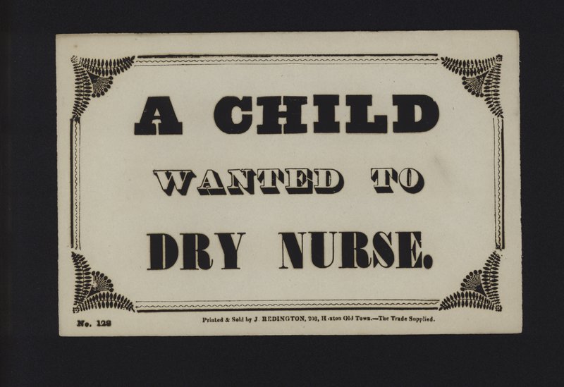 Advertisement: A child wanted to dry nurse by English School