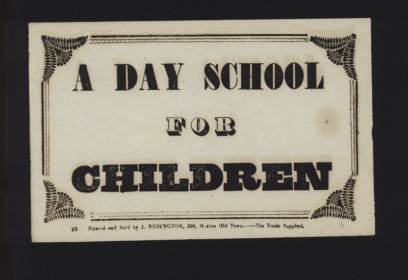 Advertisement: A Day School for Children by English School
