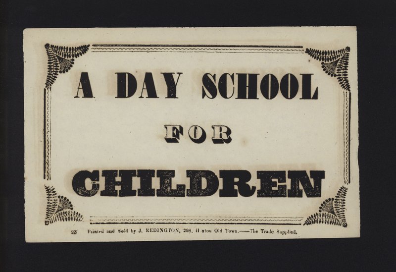 Advertisement: A Day School for Children by English School
