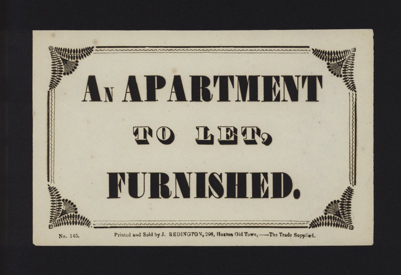 Advertisement: An Apartment to Let, Unfurnished by English School