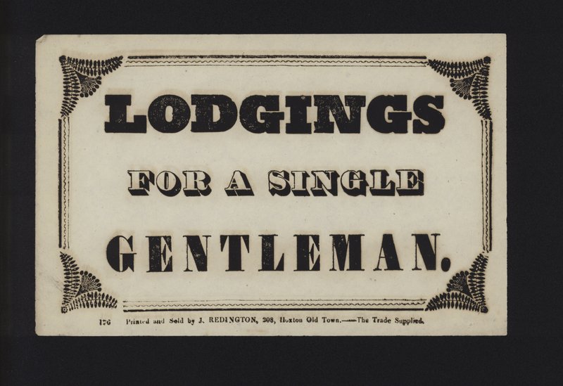 Advertisement: Lodgings for a Single Gentleman by English School