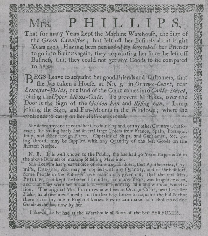 Advertisement for Mrs Phillips by English School