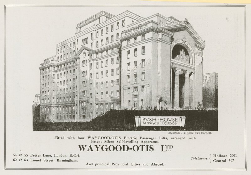 Advertisement for Waygood-Otis Limited by English School