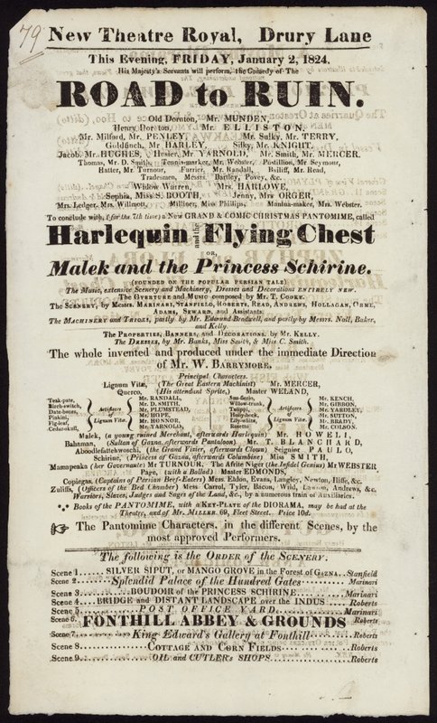 Advertisement for a Performance of Road to Ruin by English School